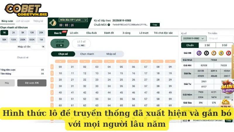 Hình thức lô đề truyền thống đã xuất hiện và gắn bó với mọi người lâu năm